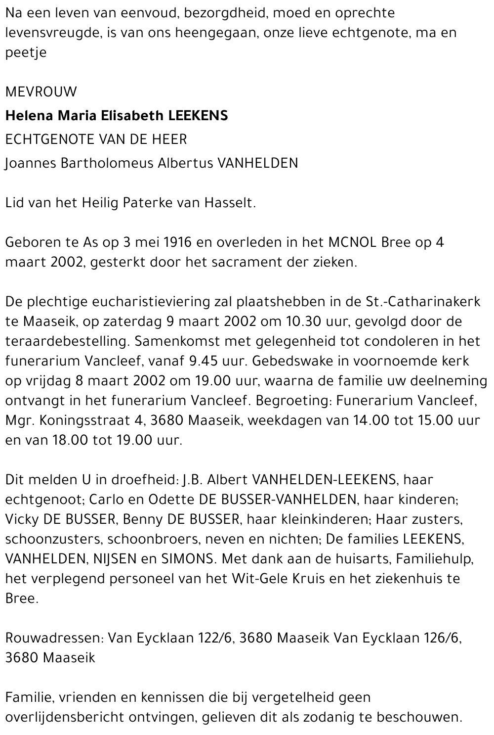 Maria Elisabeth Leekens