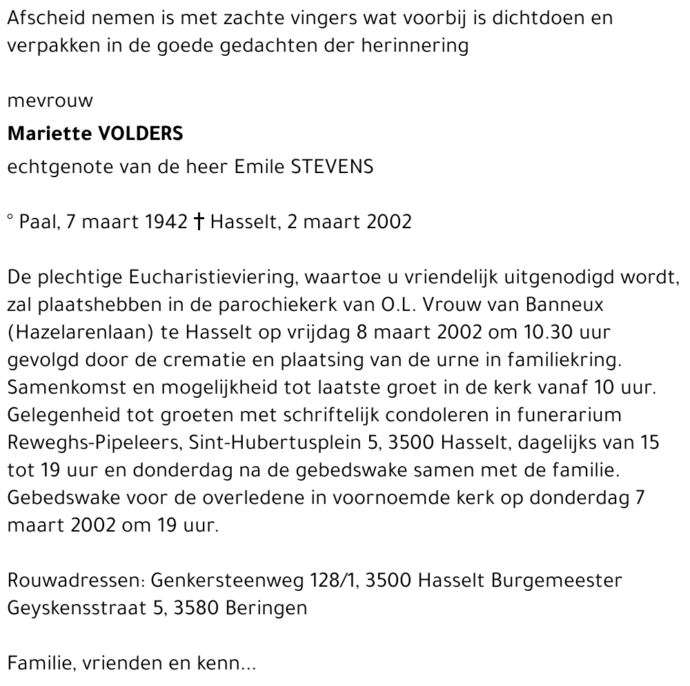 Mariette VOLDERS