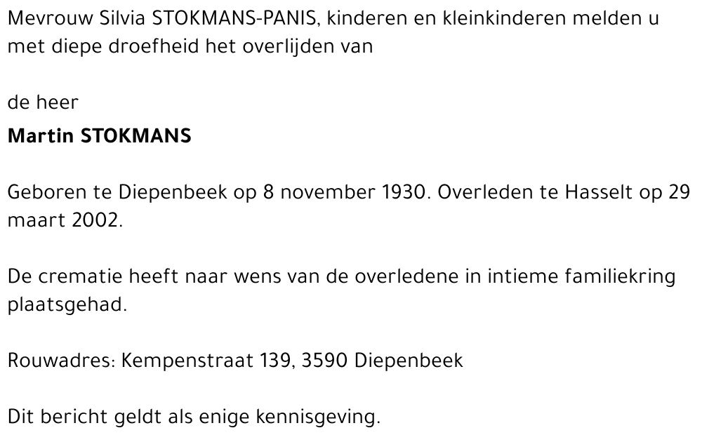 Martin STOKMANS