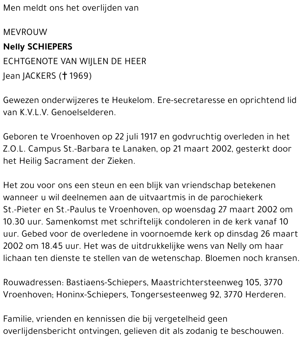 Nelly Schiepers
