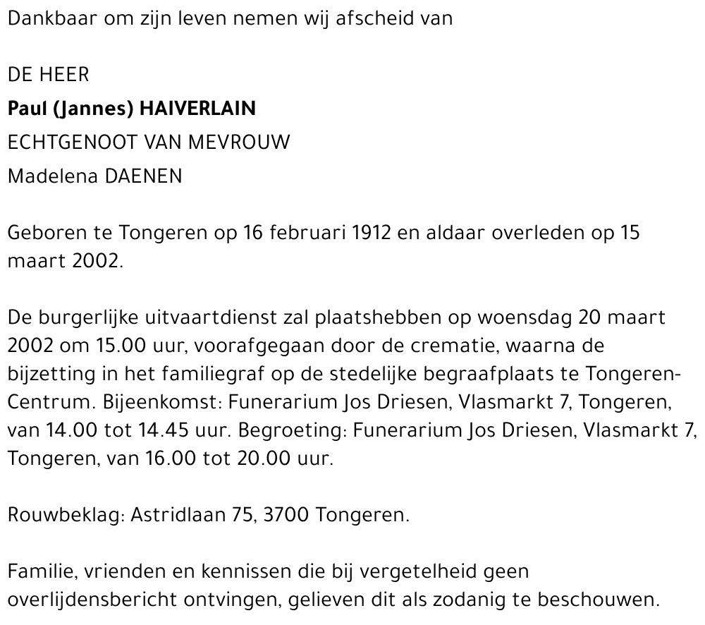 Paul (Jannes) Haiverlain