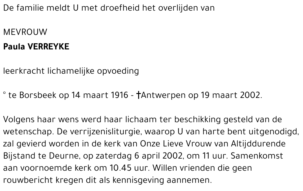 PAULA VERREYKE