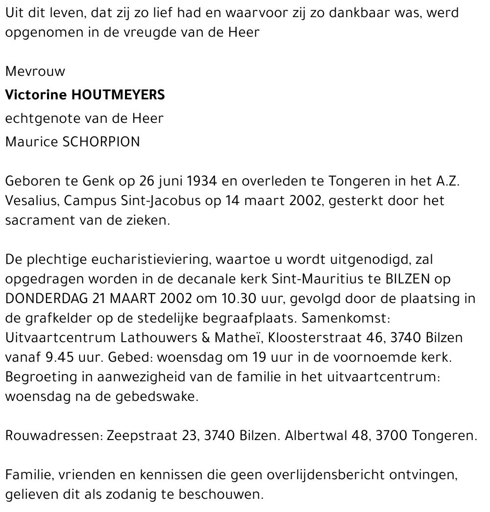 Victorine HOUTMEYERS