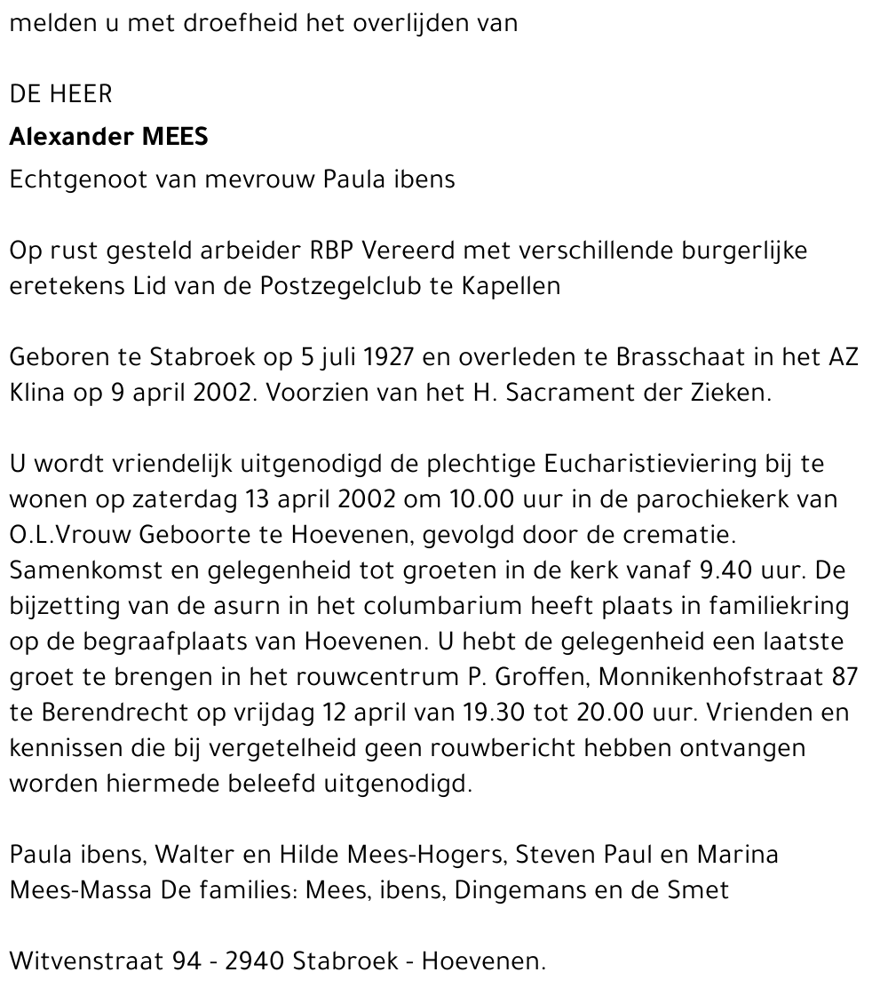 ALAEXANDER MEES