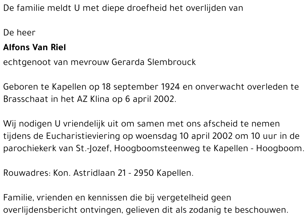 Alfons Van Riel