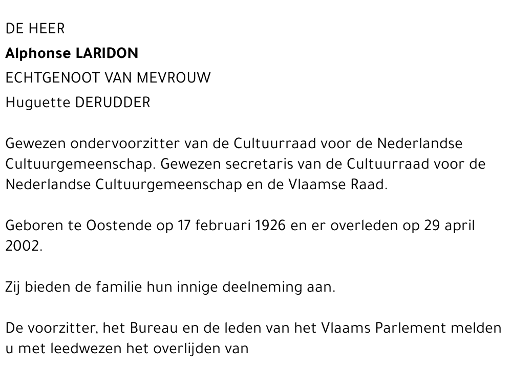 ALPHONSE LARIDON