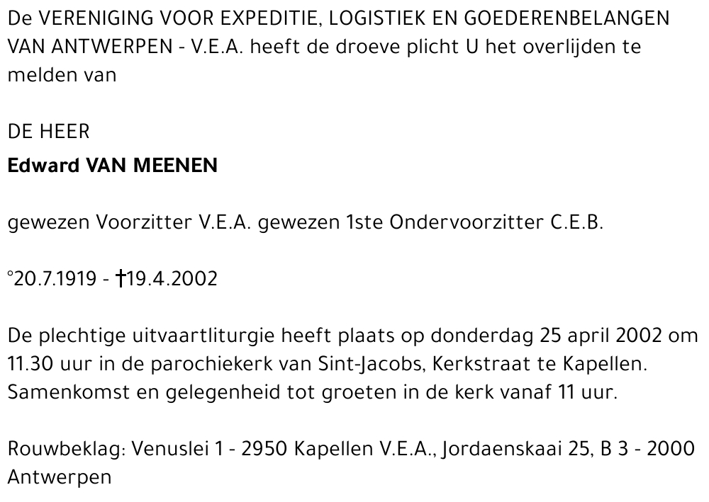 Edward Van Meenen