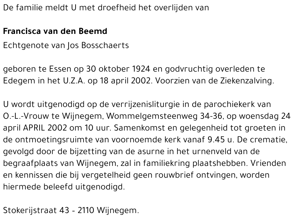 Francisca van den Beemd