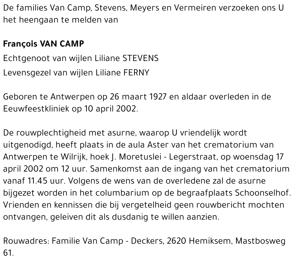 François VAN CAMP