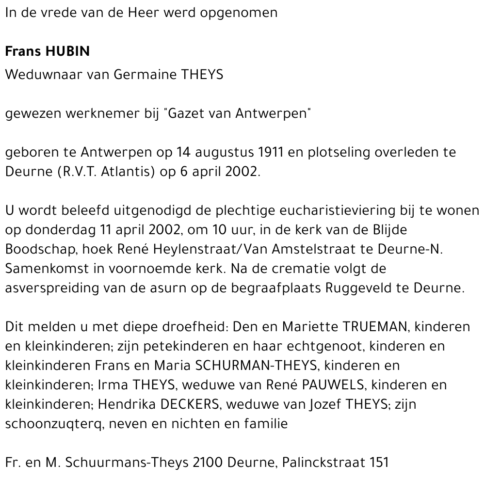 Frans HUBIN