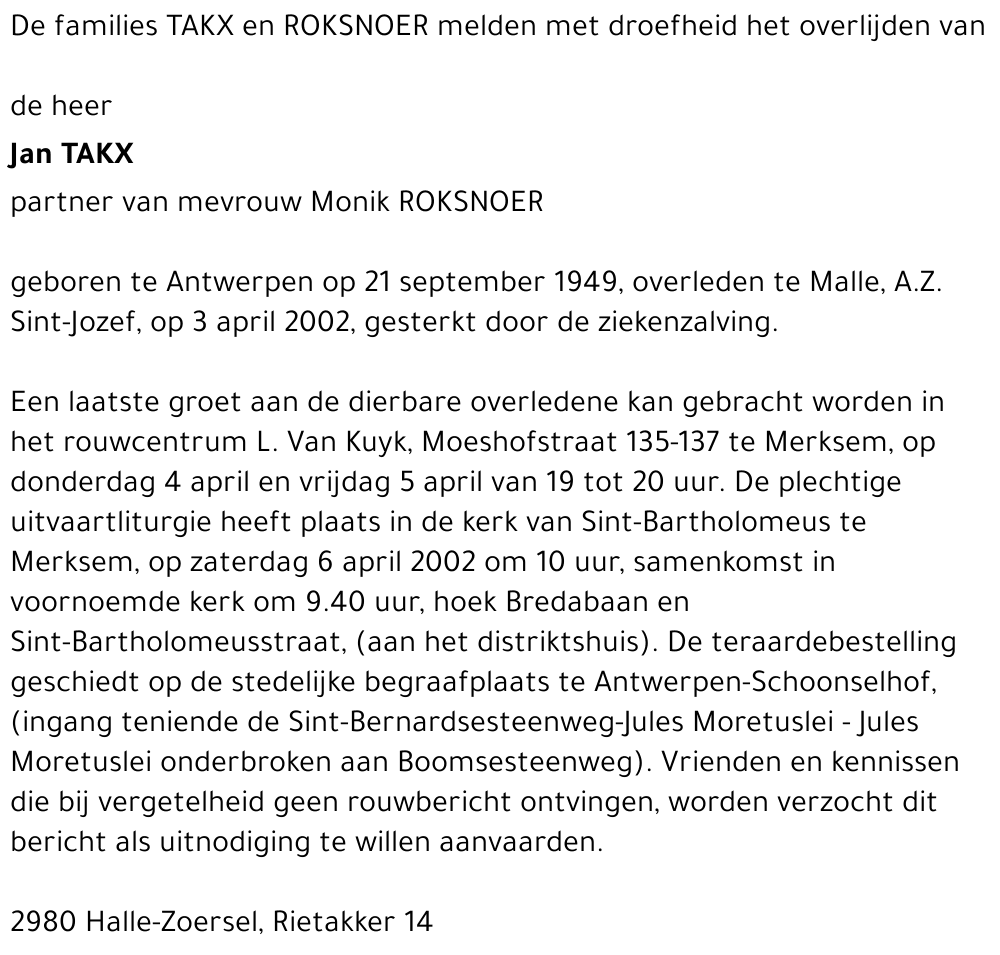 JAN TAKX