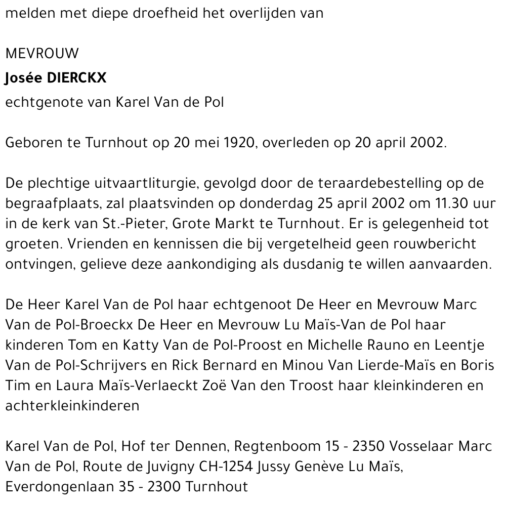 Josee DIERCKX