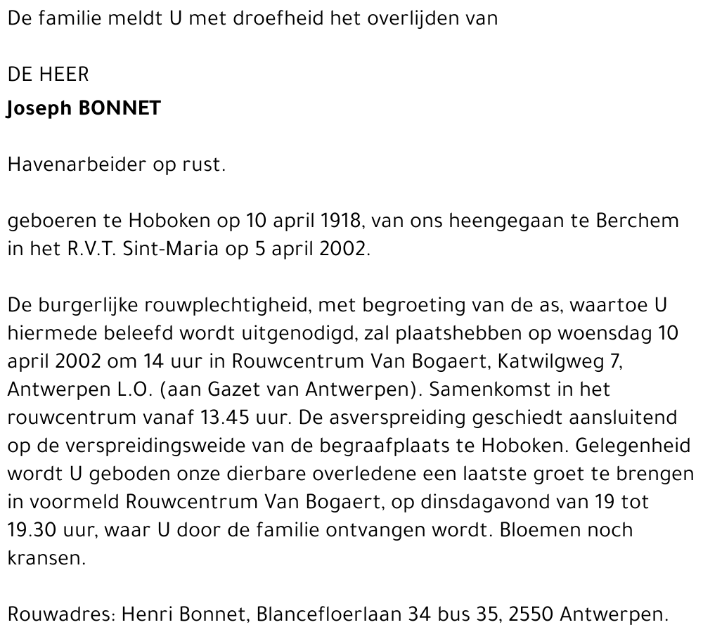 JOSEPH BONNET