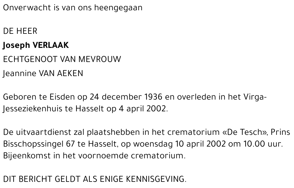 Joseph Verlaak