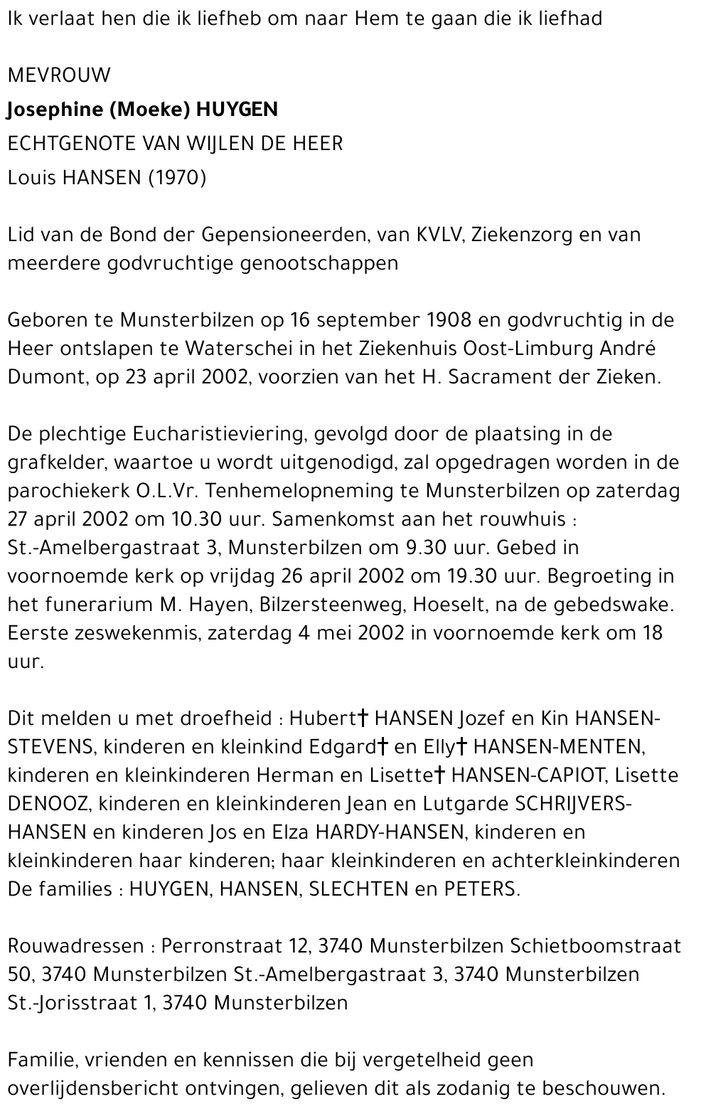 Josephine (Moeke) Huygen