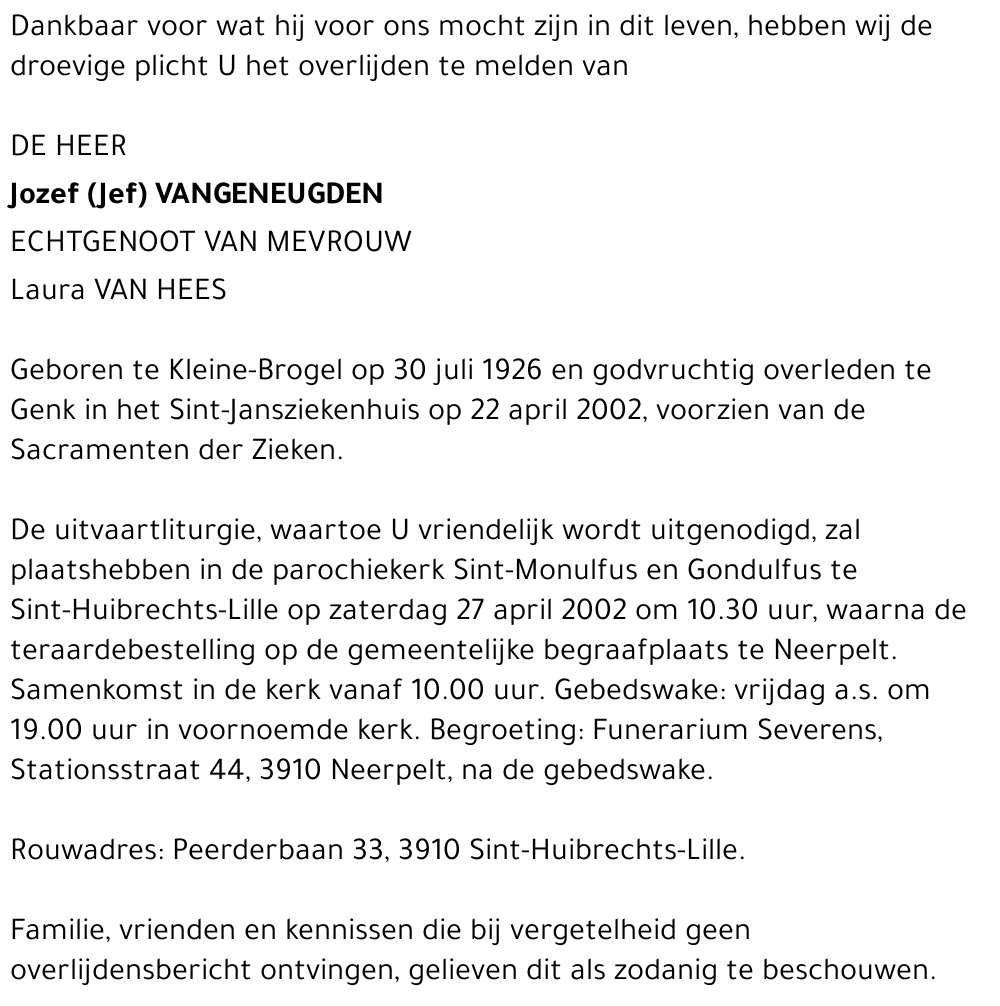 Jozef (Jef) Vangeneugden