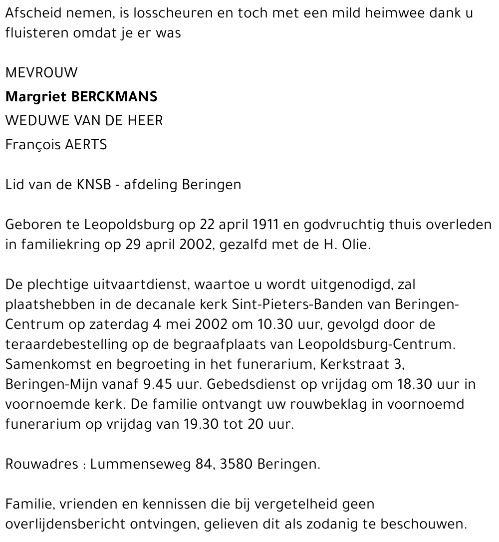 Margriet Berckmans