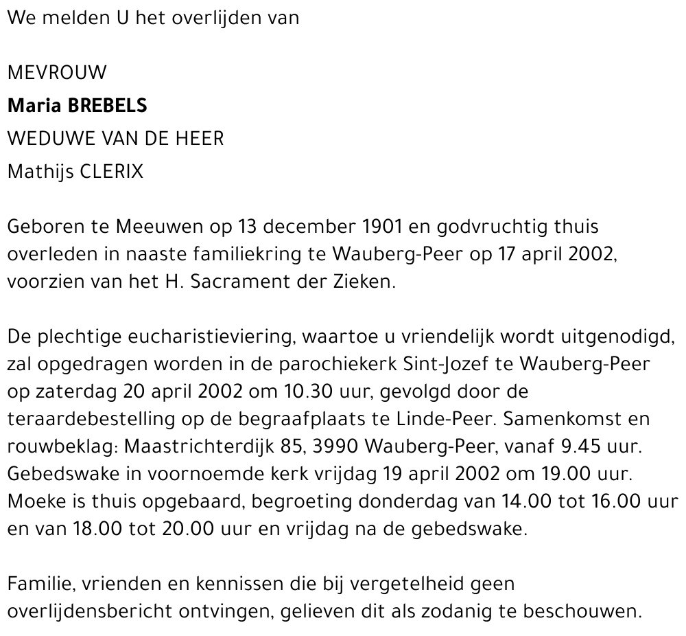 Maria Brebels