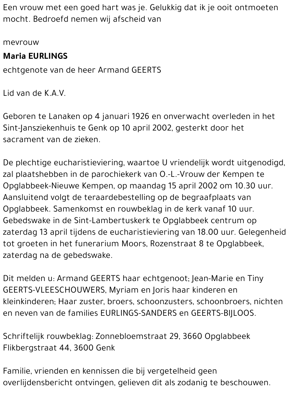 Maria Eurlings