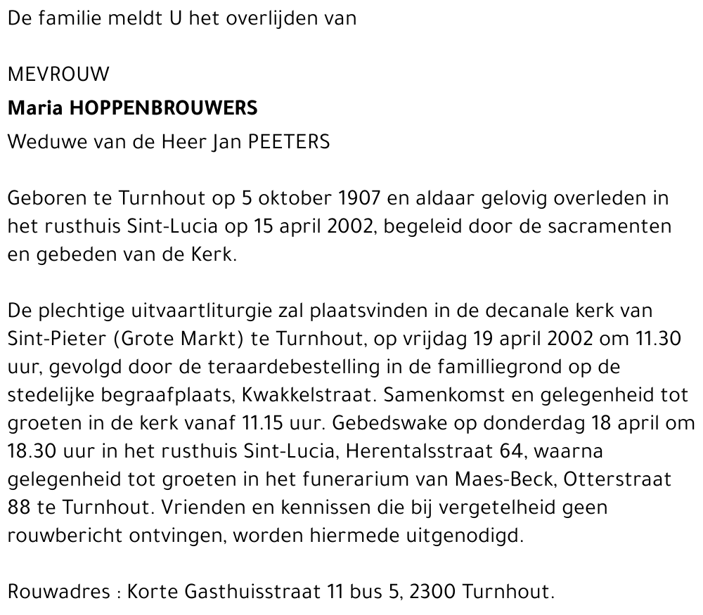 Maria Hoppenbrouwers