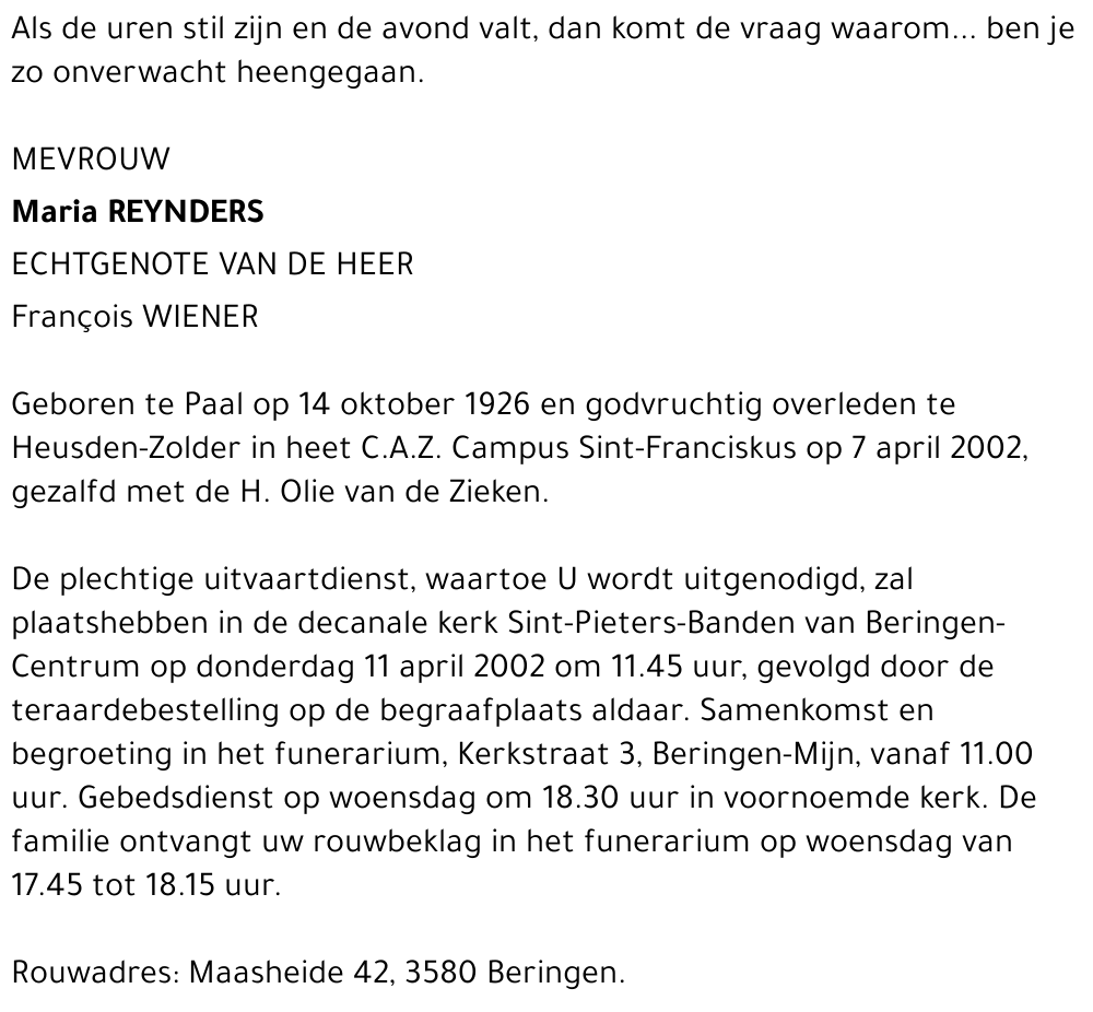 Maria Reynders