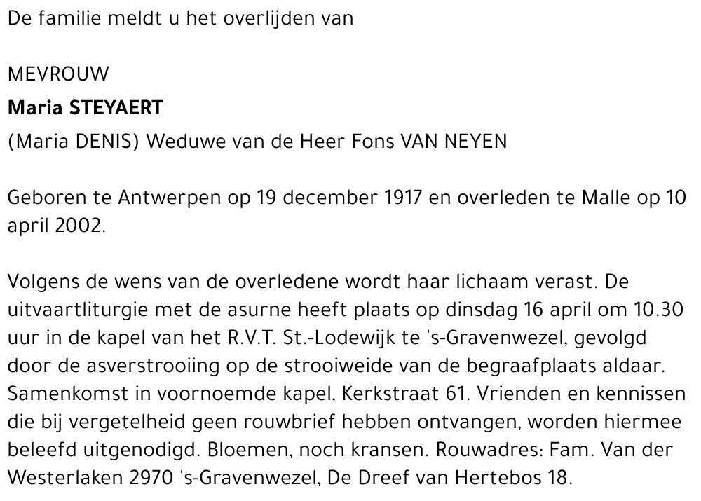 MARIA STEYAERT