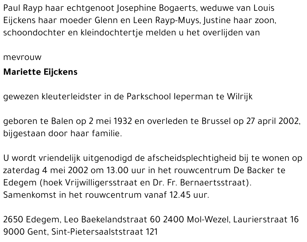 Mariette EIJCKENS
