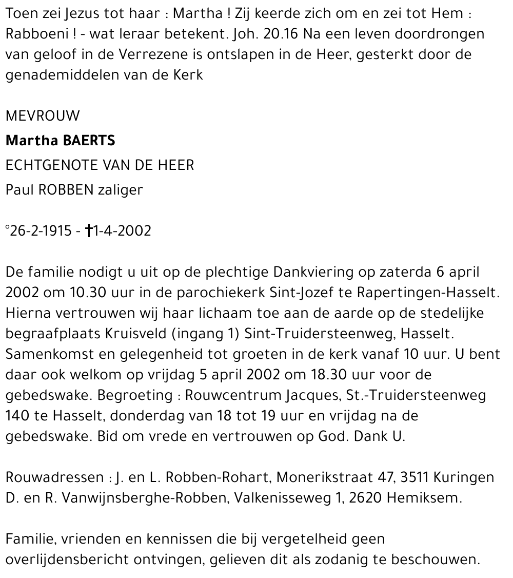 Martha Baerts