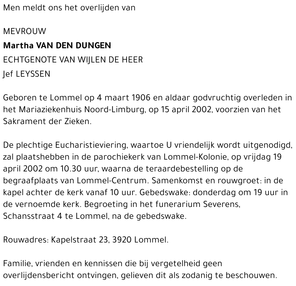 Martha Van den Dungen