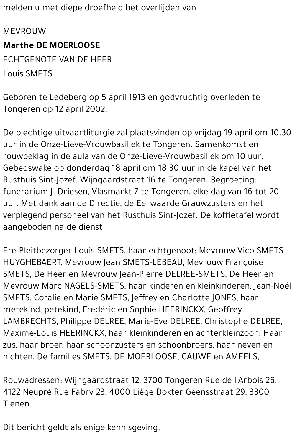 Marthe De Moerloose