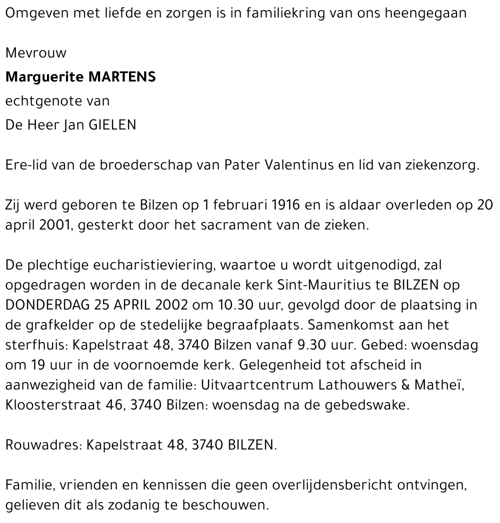 Maruerite MARTENS