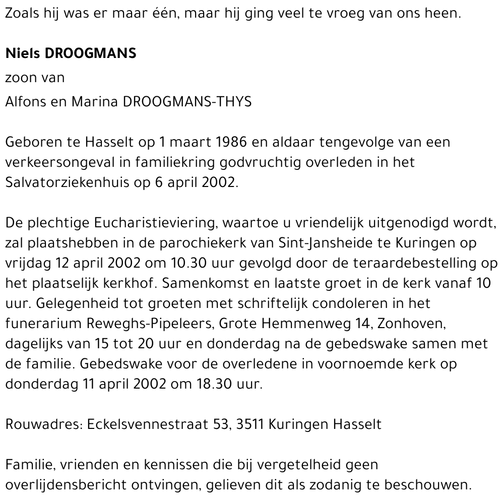 Niels DROOGMANS