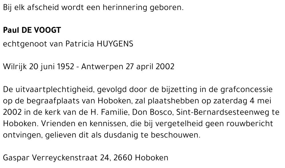 Paul DE VOOGT