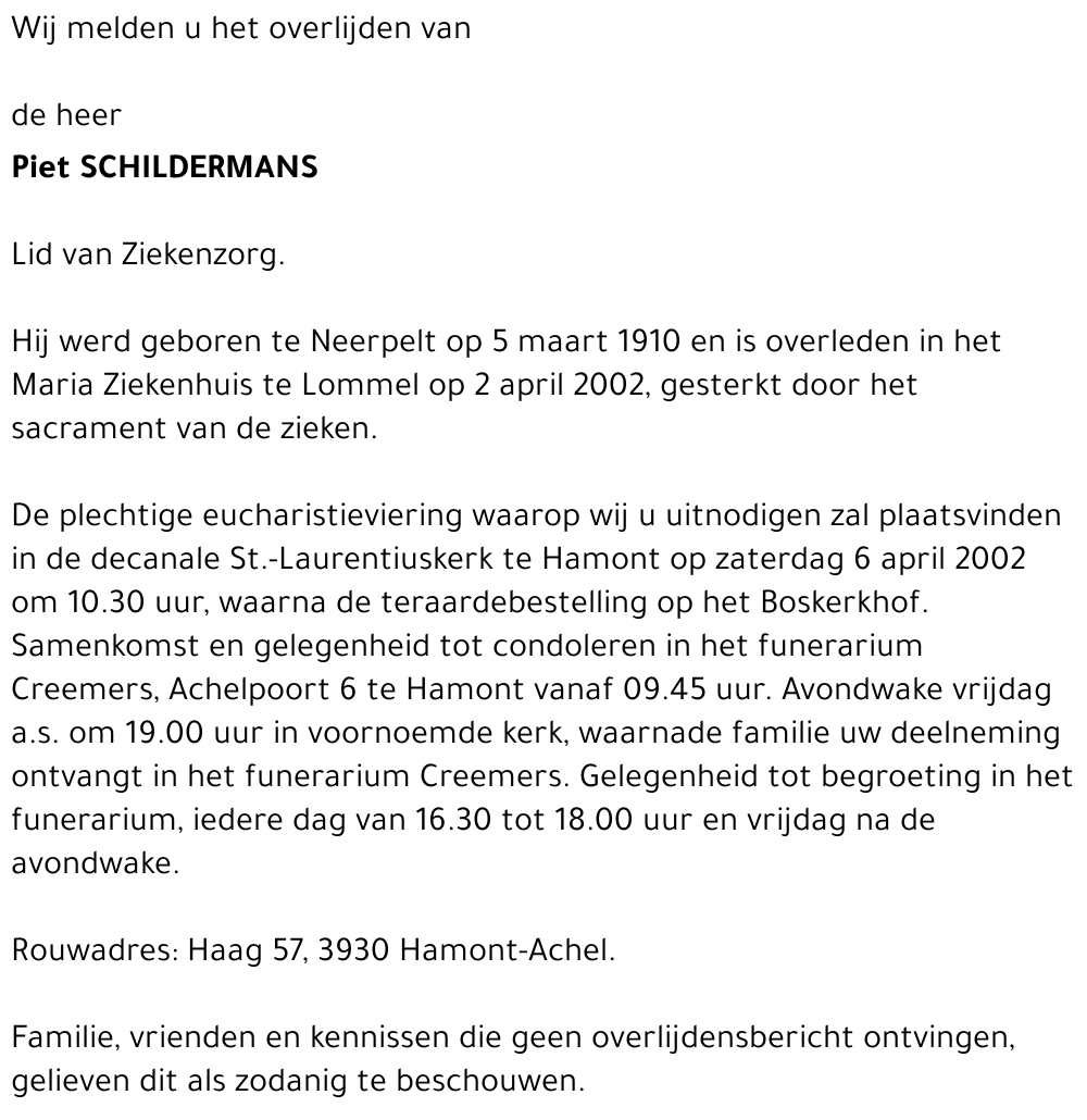 Piet Schildermans