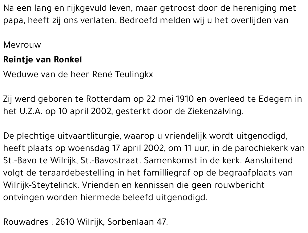 reintje van Ronkel