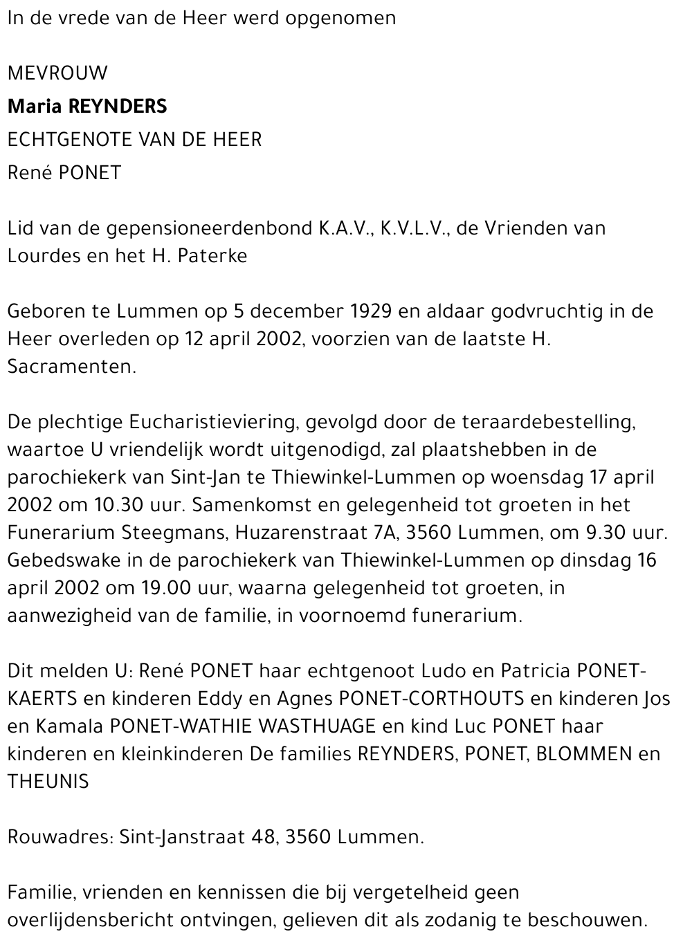 Reynders Maria