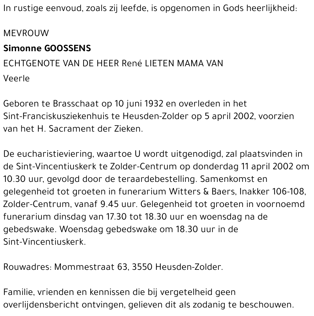 Simonne Goossens