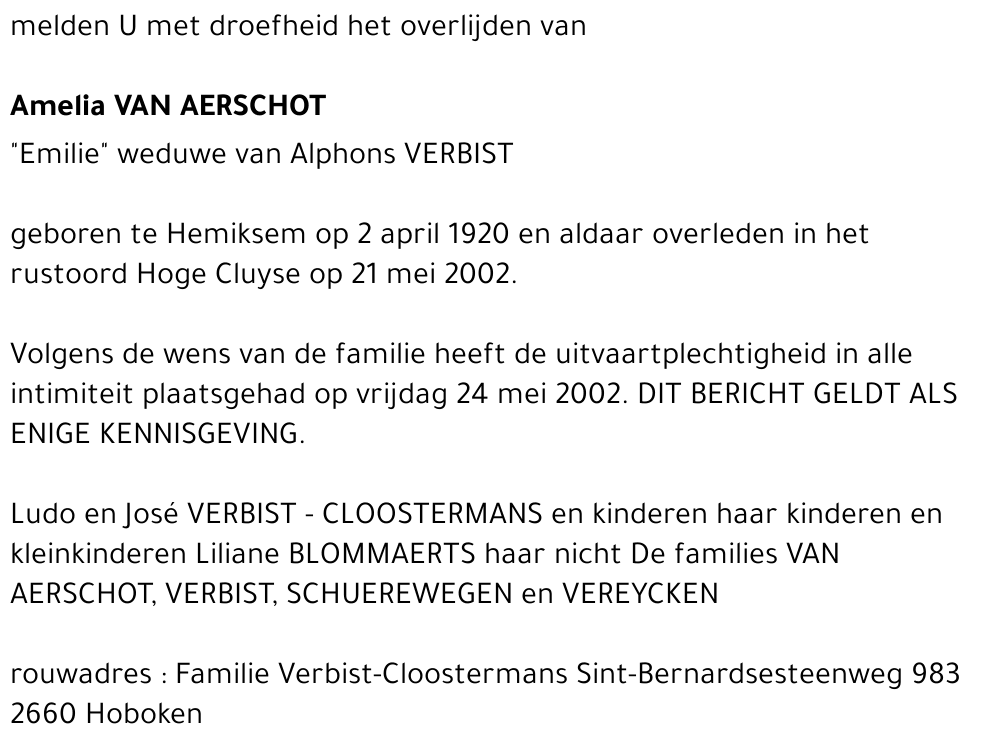 Amelia Van Aerschot