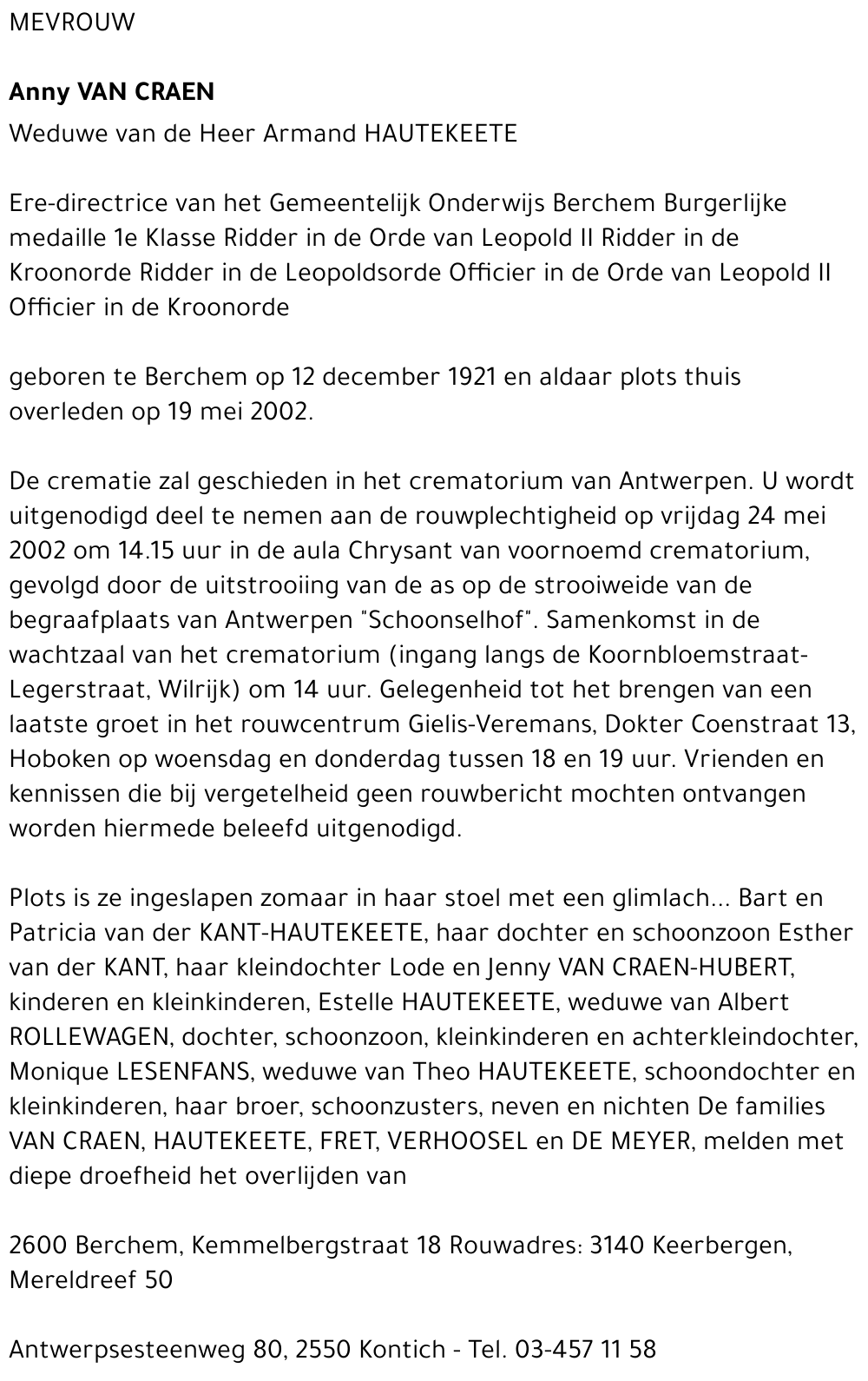 Anny Van Craen