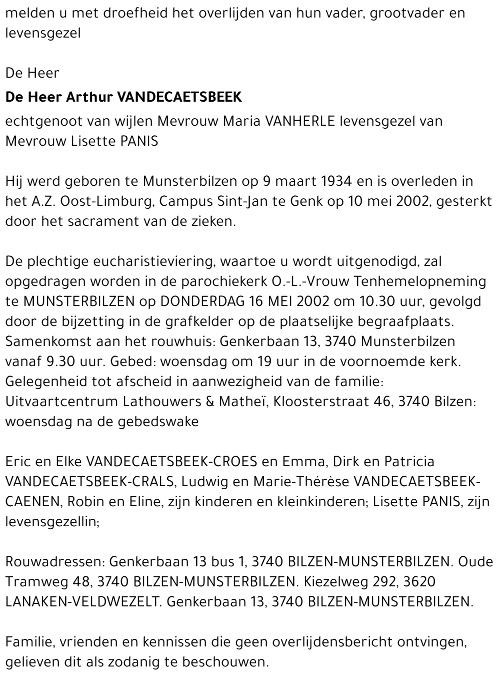 Arthur VANDECAETSBEEK