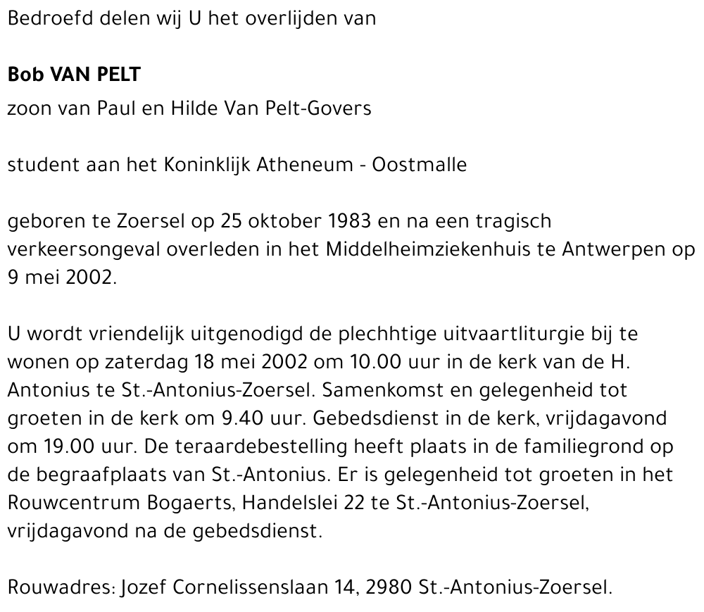 BOB VAN PELT
