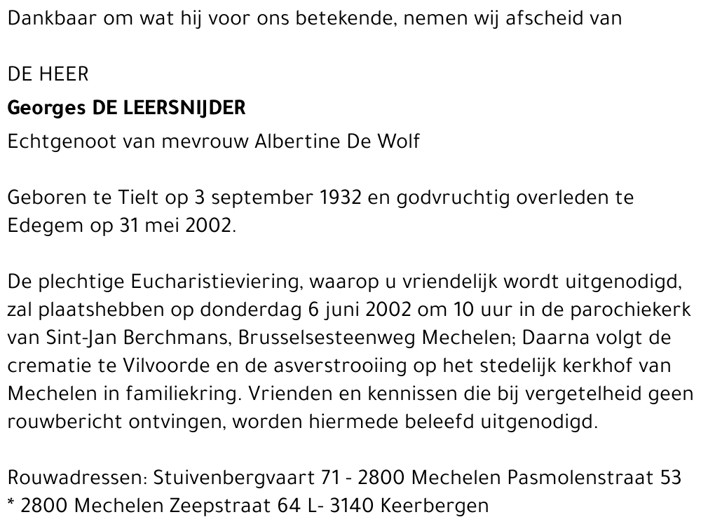 Georges De Leersnijder