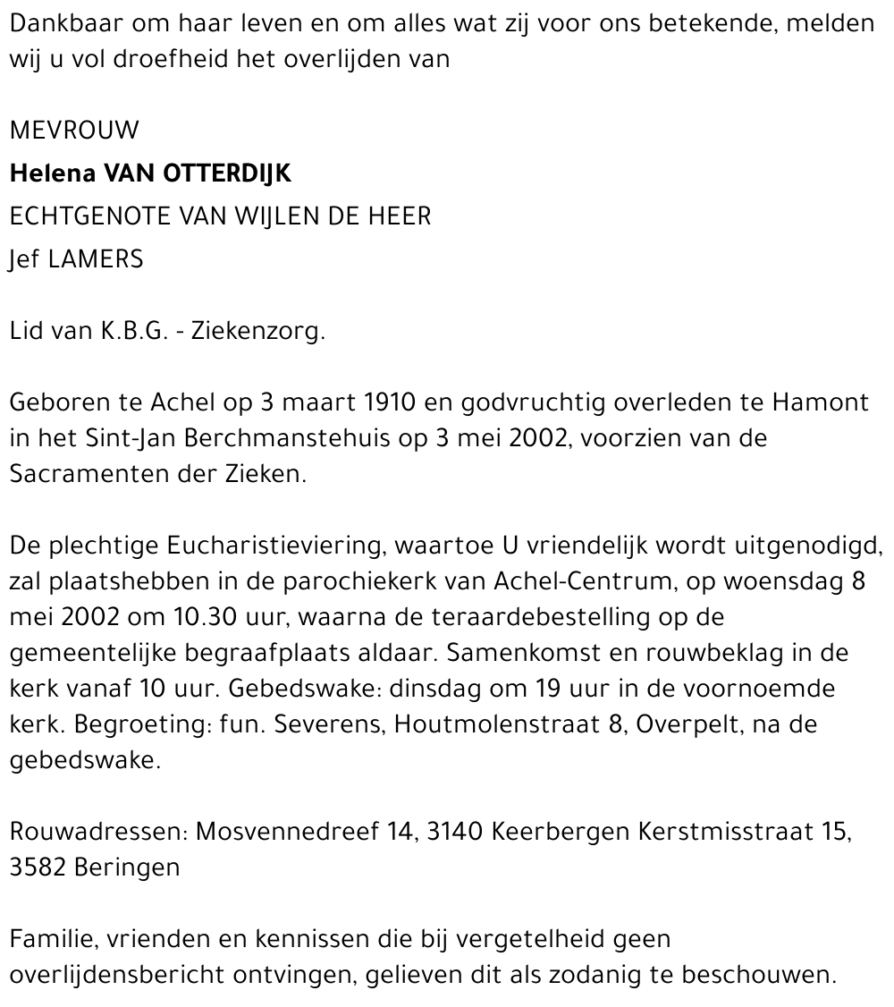 Helena Van Otterdijk