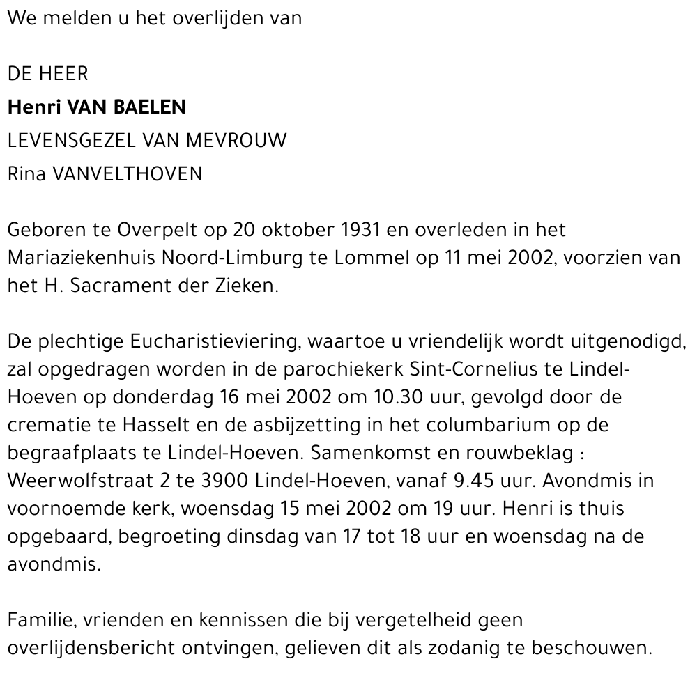 Henri Van Baelen
