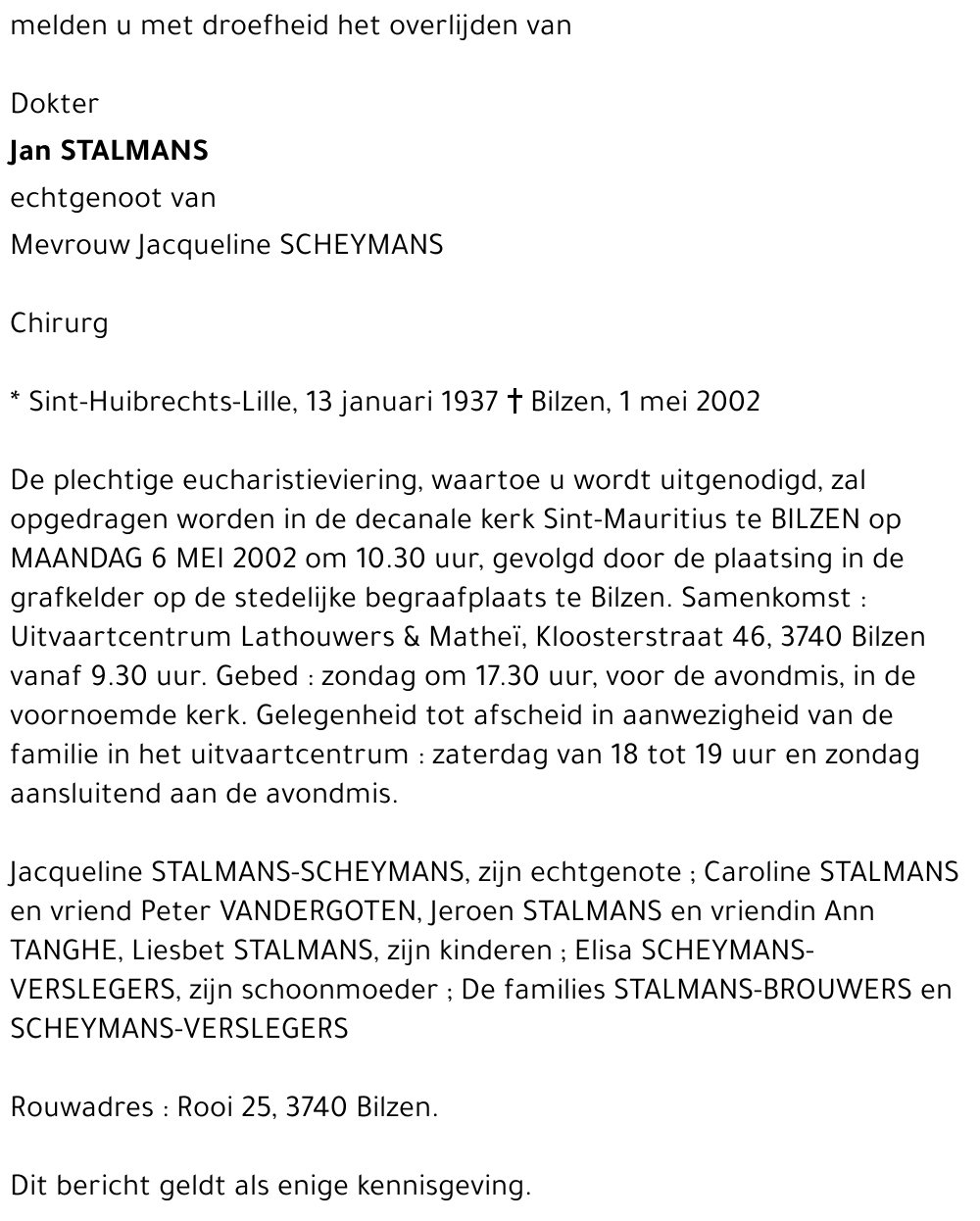Jan STALMANS