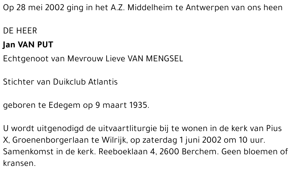 JAN VAN PUT