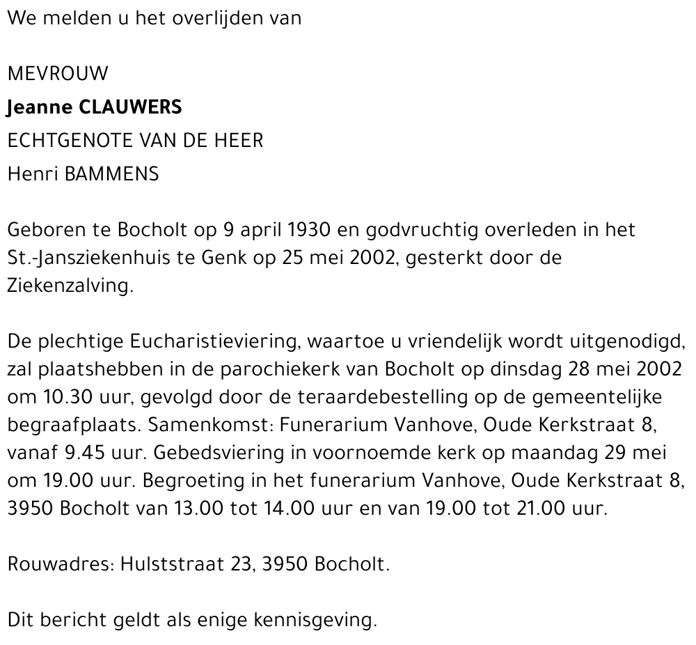 Jeanne Clauwers
