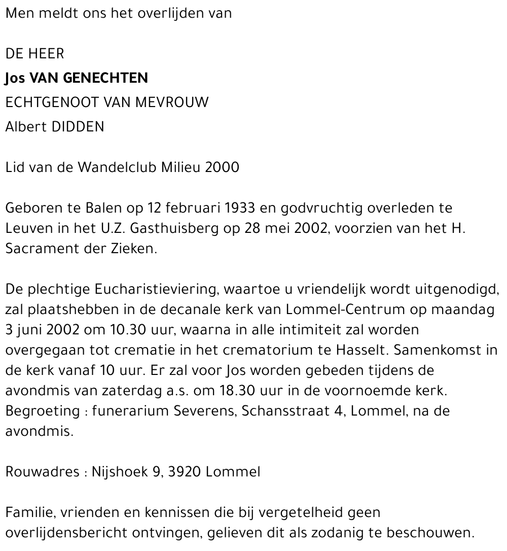 Jos Van Genechten
