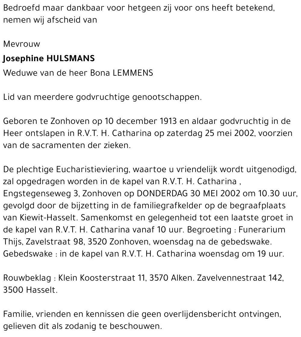 Josephine HULSMANS