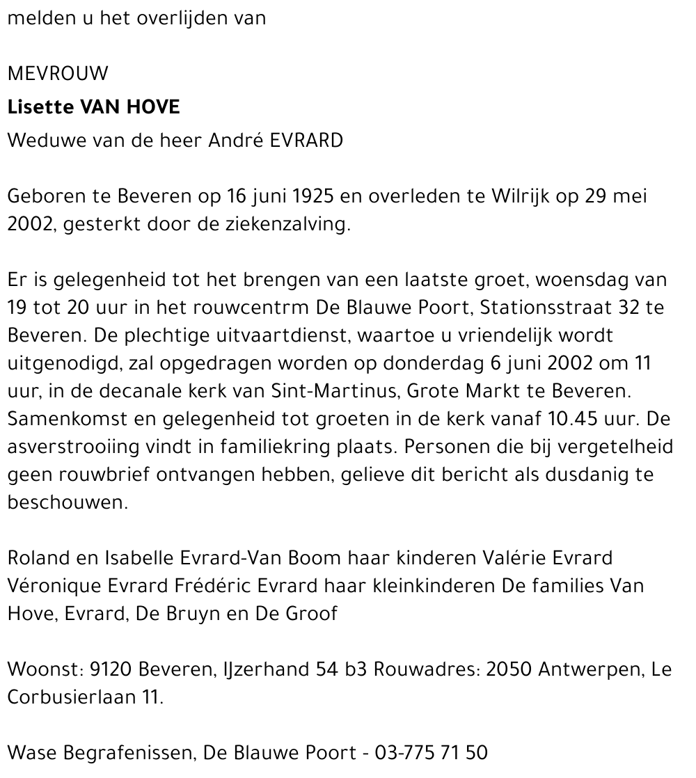 Lisette VAN HOVE